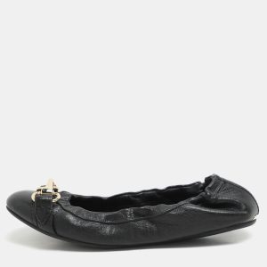 Burberry Black Leather Scrunch Ballet Flats Size 36, Flats - Luxury Closet catalog