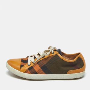 Burberry Orange Check Canvas and Leather Harrowby Sneakers Size 38, Athletic Shoes & Sneakers - Luxury Closet catalog