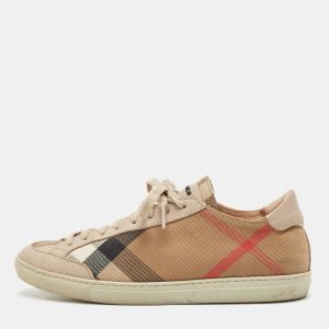 Burberry Beige Nova Check Canvas and Leather Low Top Sneakers Size 36, Athletic Shoes & Sneakers - Luxury Closet catalog