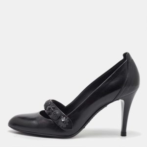 Burberry Black Leather Embellished Mary Jane Pumps Size 38, Pumps - Luxury Closet catalog