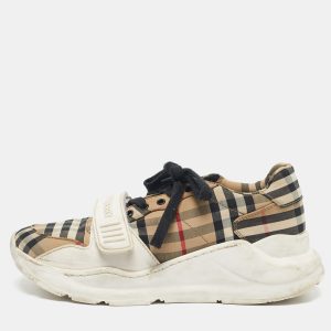 Burberry Multicolor Vintage Check Fabric and Rubber Velcro Low Top Sneakers Size 37, Athletic Shoes & Sneakers - Luxury Closet catalog