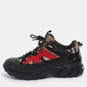Burberry Beige/Black Vintage Check Fabric and Rubber Arthur Sneakers Size 38, Athletic Shoes & Sneakers - Luxury Closet catalog