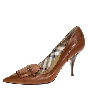 Burberry Tan Leather Fringe Pointed Toe Pumps Size 36, Pumps - Luxury Closet catalog