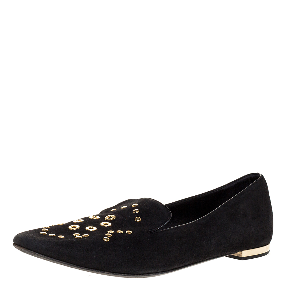 Burberry Black Suede Eyelet Detail Hoadley Tapestry Smoking Slippers Size 39, Flats - Luxury Closet catalog