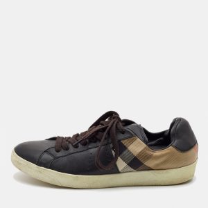 Burberry Black/Beige Canvas and Leather Lace Up Sneakers Size 41, Athletic Shoes & Sneakers - Luxury Closet catalog