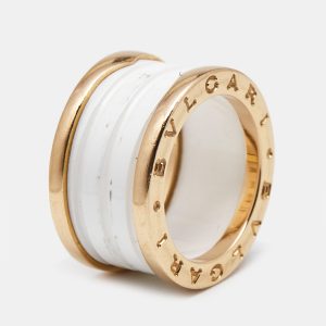 Bvlgari B.Zero1 4-Band Ceramic 18k Rose Gold Ring Size 51, Rings - Luxury Closet catalog