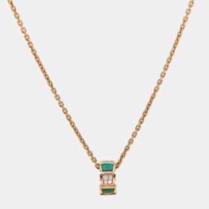 Bvlgari Viper Malachite Diamonds 18k Rose Gold Necklace, Necklaces - Luxury Closet catalog