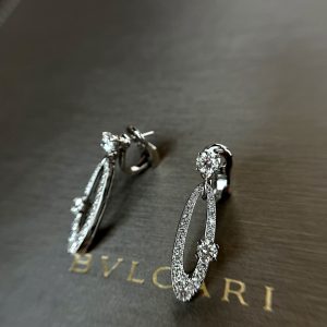 Bvlgari 18K White Gold and Diamond Elisia Earrings, Earrings - Luxury Closet catalog