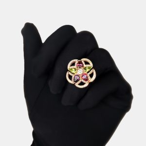 Bvlgari 18K Rose Gold, Diamond and Multicolor Gemstone Divas&rsquo; Dream Ring EU 51, Rings - Luxury Closet catalog
