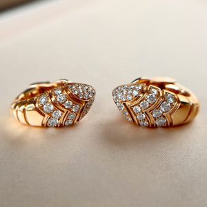 Bvlgari 18K Rose Gold Diamond Serpenti Snake Earrings, Earrings - Luxury Closet catalog