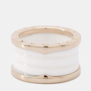 Bvlgari 18K Rose Gold and Ceramic B.Zero1 Band Ring EU 52, Rings - Luxury Closet catalog