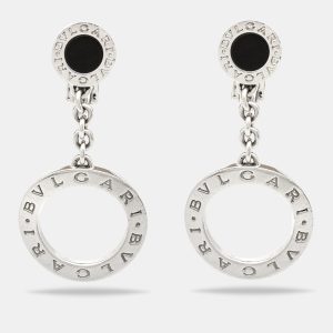 Bvlgari Bvlgari Bvlgari Onyx 18k White Gold Dangle Earrings, Earrings - Luxury Closet catalog