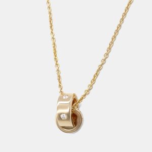 Bulgari BVLGARI BVLGARI 18K Rose Gold Diamond Link Pendant Necklace, Necklaces - Luxury Closet catalog