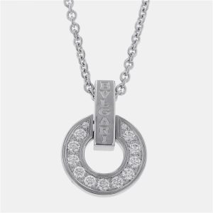 Bvlgari 18K White Gold Bvlgari Bvlgari Diamond Openwork Necklace, Necklaces - Luxury Closet catalog