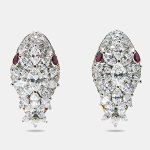 Bvlgari Serpenti Diamonds Rubies 18k Two Tone Gold Earrings, Earrings - Luxury Closet catalog