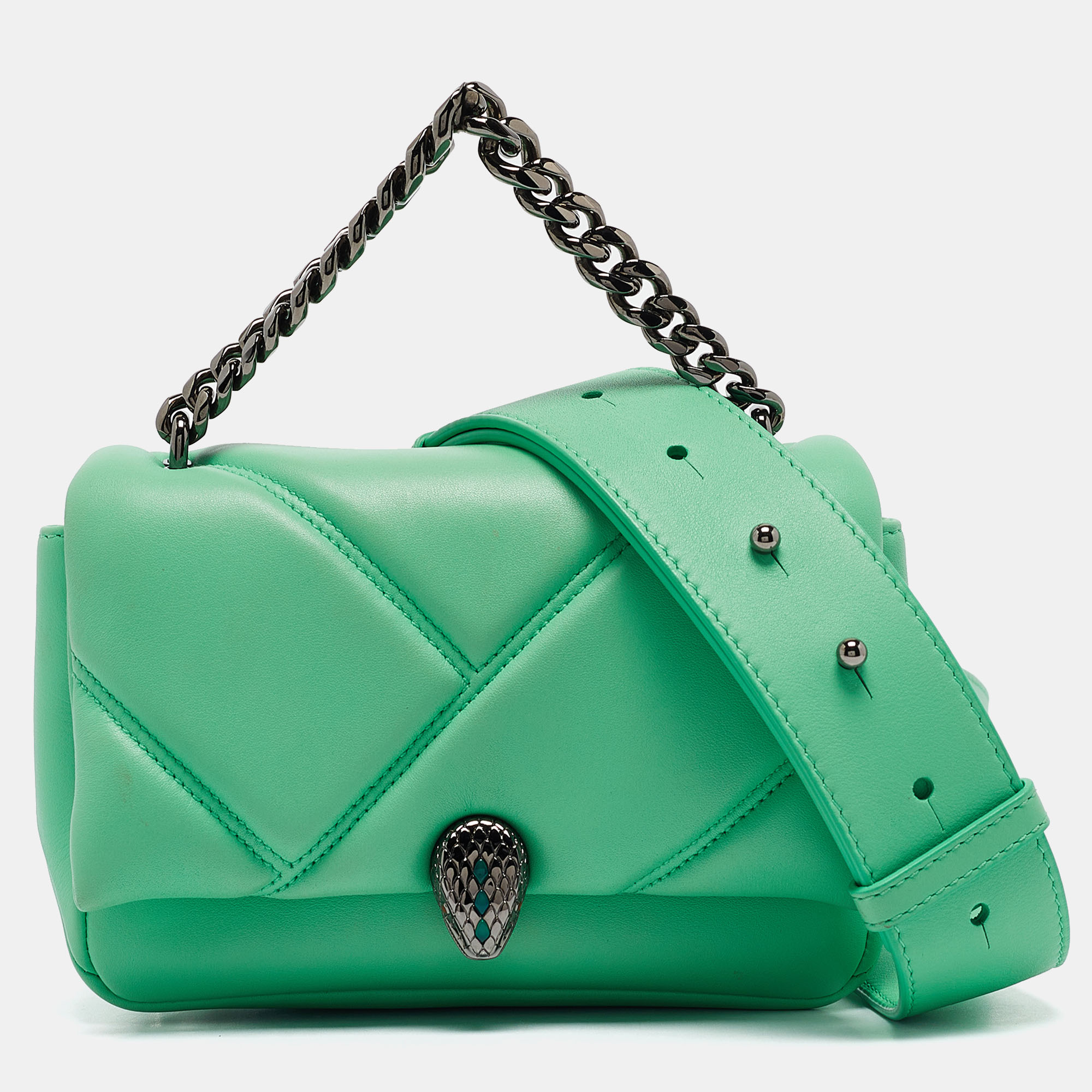 Bvlgari Green Quilted Leather Mini Serpenti Cabochon Crossbody Bag, Handbags - Luxury Closet catalog