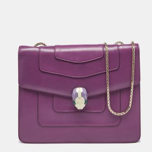 Bvlgari Purple Leather Serpenti Forever Chain Shoulder Bag, Shoulder Bags - Luxury Closet catalog