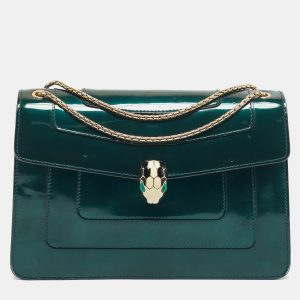Bvlgari Green Patent Leather Medium Serpenti Forever Shoulder Bag, Shoulder Bags - Luxury Closet catalog