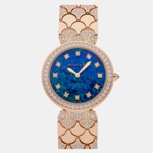 Bvlgari Blue 18k Rose Gold Divas' Dream 103646 Quartz Women's Wristwatch 33 mm, Watches - Luxury Closet catalog