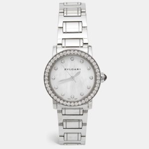 Bvlgari Mother Of Pearl Diamond Stainless Steel Bvlgari Bvlgari 102375 Women's Wristwatch 33 mm, Watches - Luxury Closet catalog
