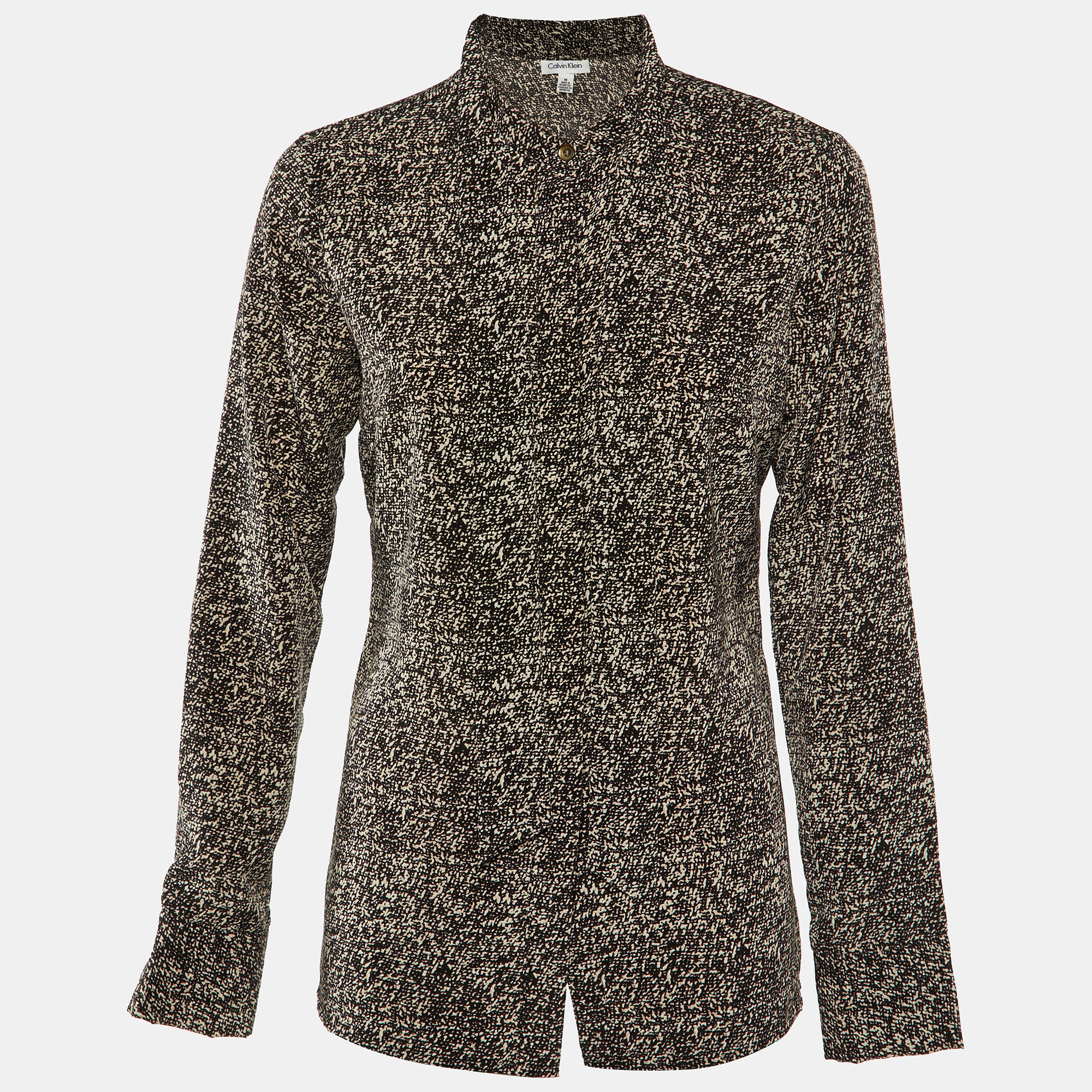 Calvin Klein Black Printed Polyester Neck Tie Detail Shirt M, Shirts & Tops - Luxury Closet catalog