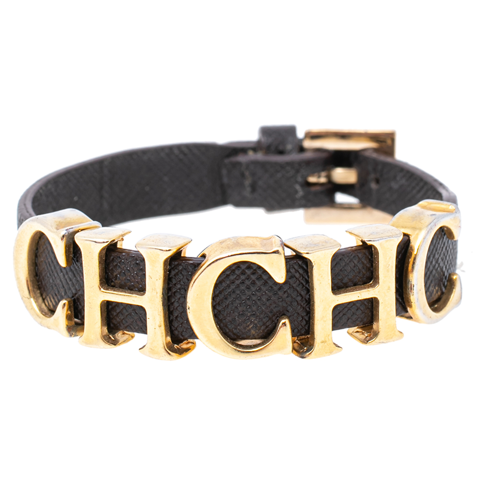 Carolina Herrera Brown Leather Logo Charm Bracelet, Jewelry - Luxury Closet catalog