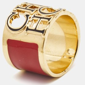 Carolina Herrera CH Enamel Gold Tone Ring Size 54, Jewelry - Luxury Closet catalog
