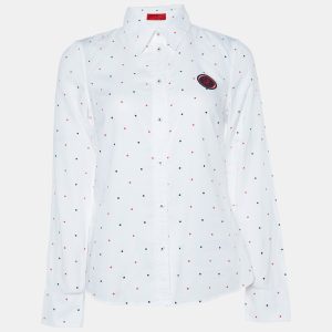 Carolina Herrera White Dot Print Buttoned Down Shirt M, Shirts & Tops - Luxury Closet catalog