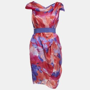 CH Carolina Herrera Multicolor Abstract Print Silk Belted Short Dress S, Dresses - Luxury Closet catalog