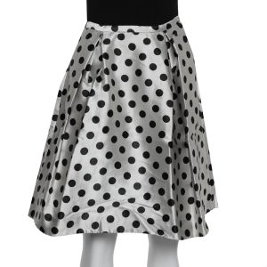 CH Carolina Herrera Monochrome Polka Dot Satin Box Pleated Short Skirt XS, Skirts - Luxury Closet catalog