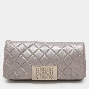 Carolina Herrera Grey Leather Pouch Clutch, Clutches & Special Occasion Bags - Luxury Closet catalog