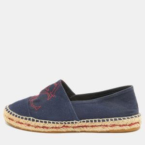 Carolina Herrera Navy Blue Canvas Espadrille Slip On Loafers Size 40, Flats - Luxury Closet catalog