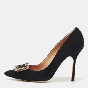 Carolina Herrera Black Suede Crystal Embellished Pumps Size 39, Pumps - Luxury Closet catalog