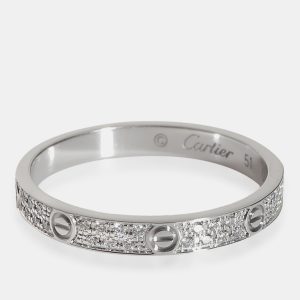 Cartier White Gold Love Wedding Pave Small Diamond Band EU 51, Rings - Luxury Closet catalog