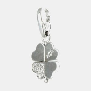 Cartier 18K White Gold and Diamond 4 Leaf Clover Pendant Charm, Necklaces - Luxury Closet catalog