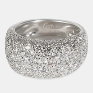 Cartier 18k White Gold Vintage Fashion Ring 3.5 CTW EU 52, Rings - Luxury Closet catalog