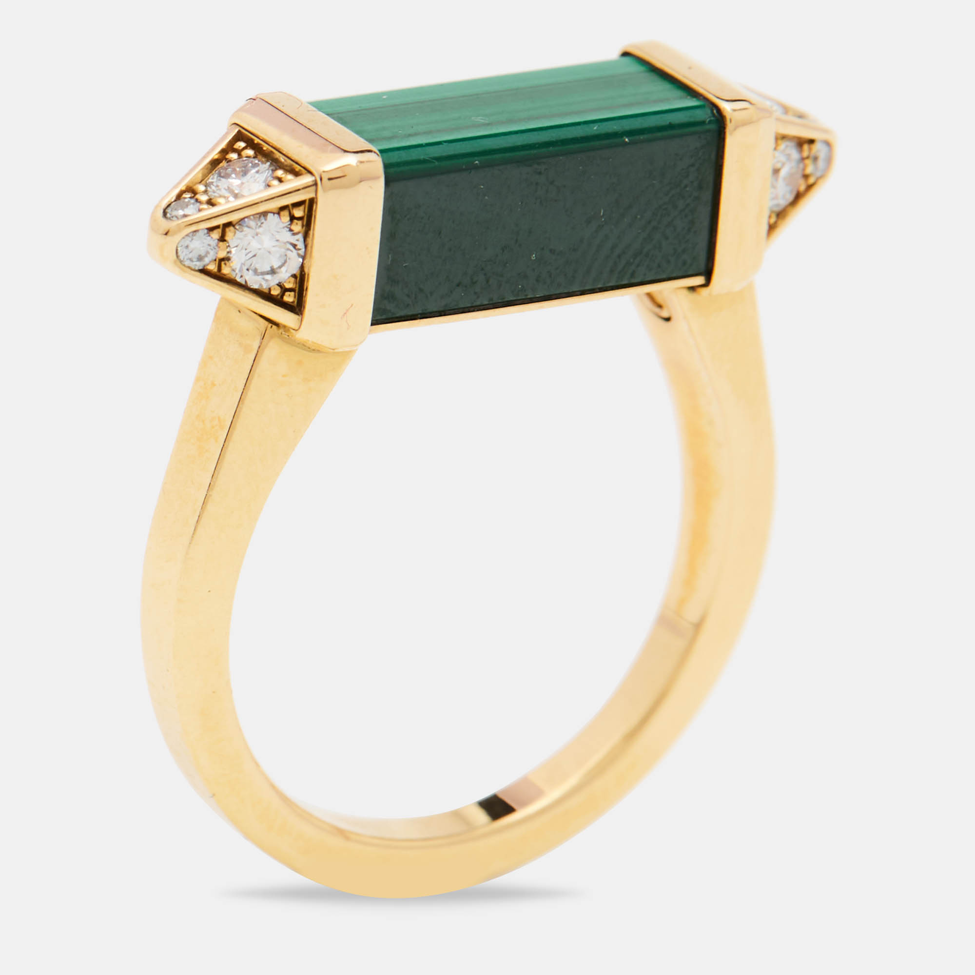 Cartier Les Berlingots de Cartier Malachite Diamonds 18k Yellow Gold Ring Size 58, Rings - Luxury Closet catalog