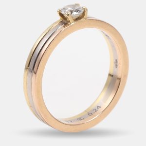 Cartier 18K Yellow, Rose, White Gold and Diamond Vendôme Louis Cartier Solitaire Ring EU 52, Rings - Luxury Closet catalog