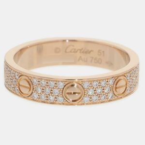 Cartier 18K Rose Gold and Diamond Love Band Ring EU 51, Rings - Luxury Closet catalog