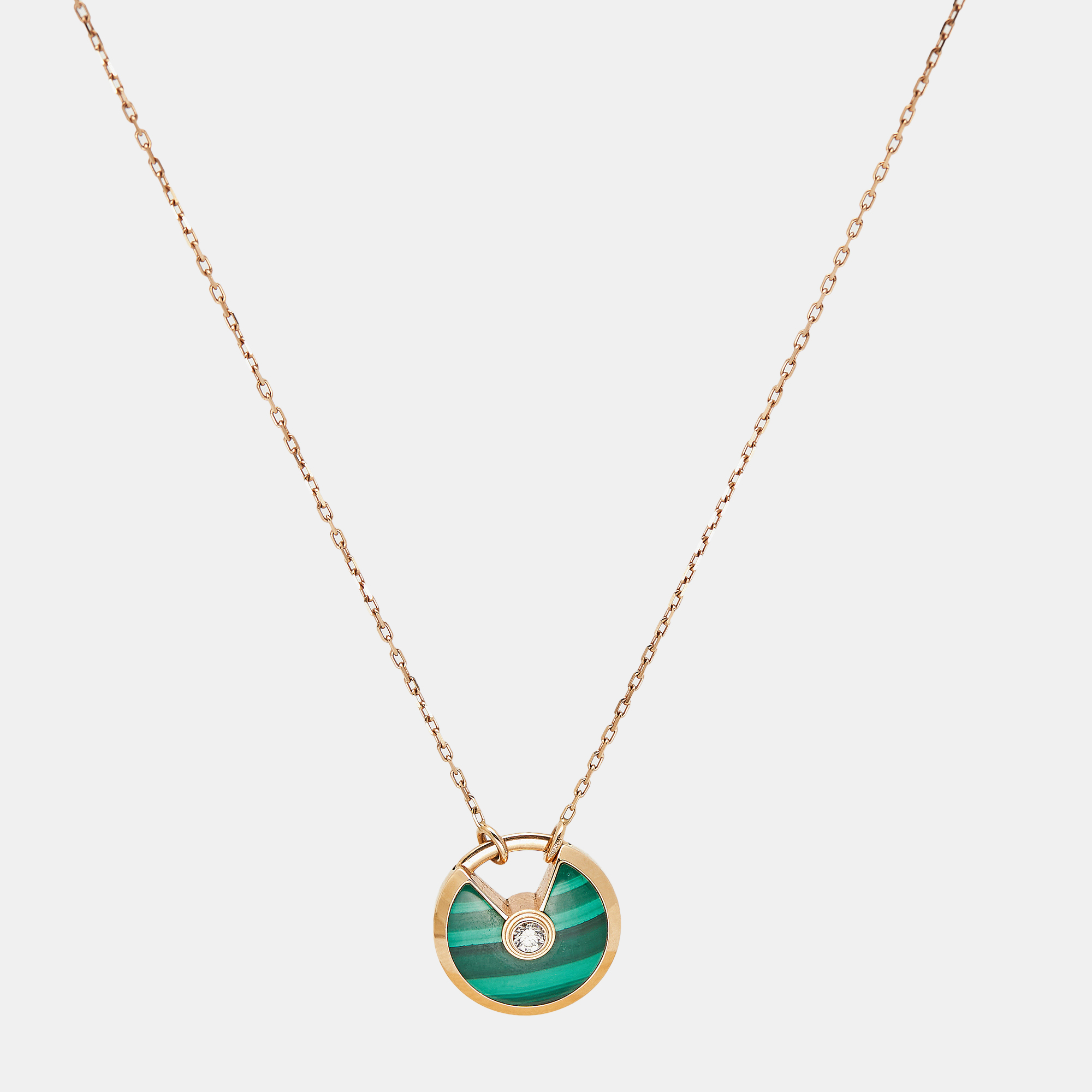 Cartier Amulette De Cartier Malachite Diamonds 18k Rose Gold Small Model Necklaces, Necklaces - Luxury Closet catalog