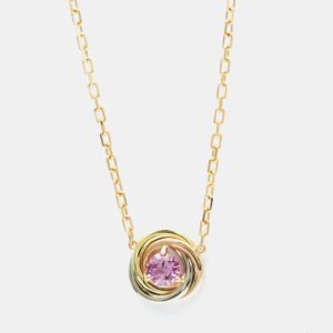 Cartier 18K Yellow, Rose, White Gold Trinity Pink Sapphire Necklace, Necklaces - Luxury Closet catalog