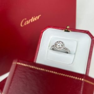 Cartier 18K White Gold and Diamond 1.51 ctw Solitaire Ring EU 56, Rings - Luxury Closet catalog
