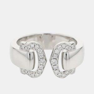 Cartier 18K White Gold C De Cartier Band Ring EU 49, Rings - Luxury Closet catalog