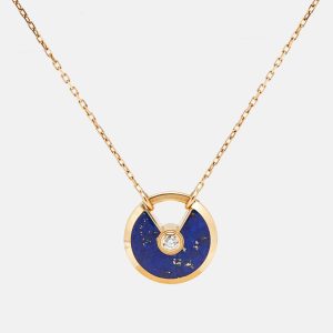 Cartier Amulette De Cartier Lapis Lazuli Diamond 18k Yellow Gold Small Model Necklace, Necklaces - Luxury Closet catalog