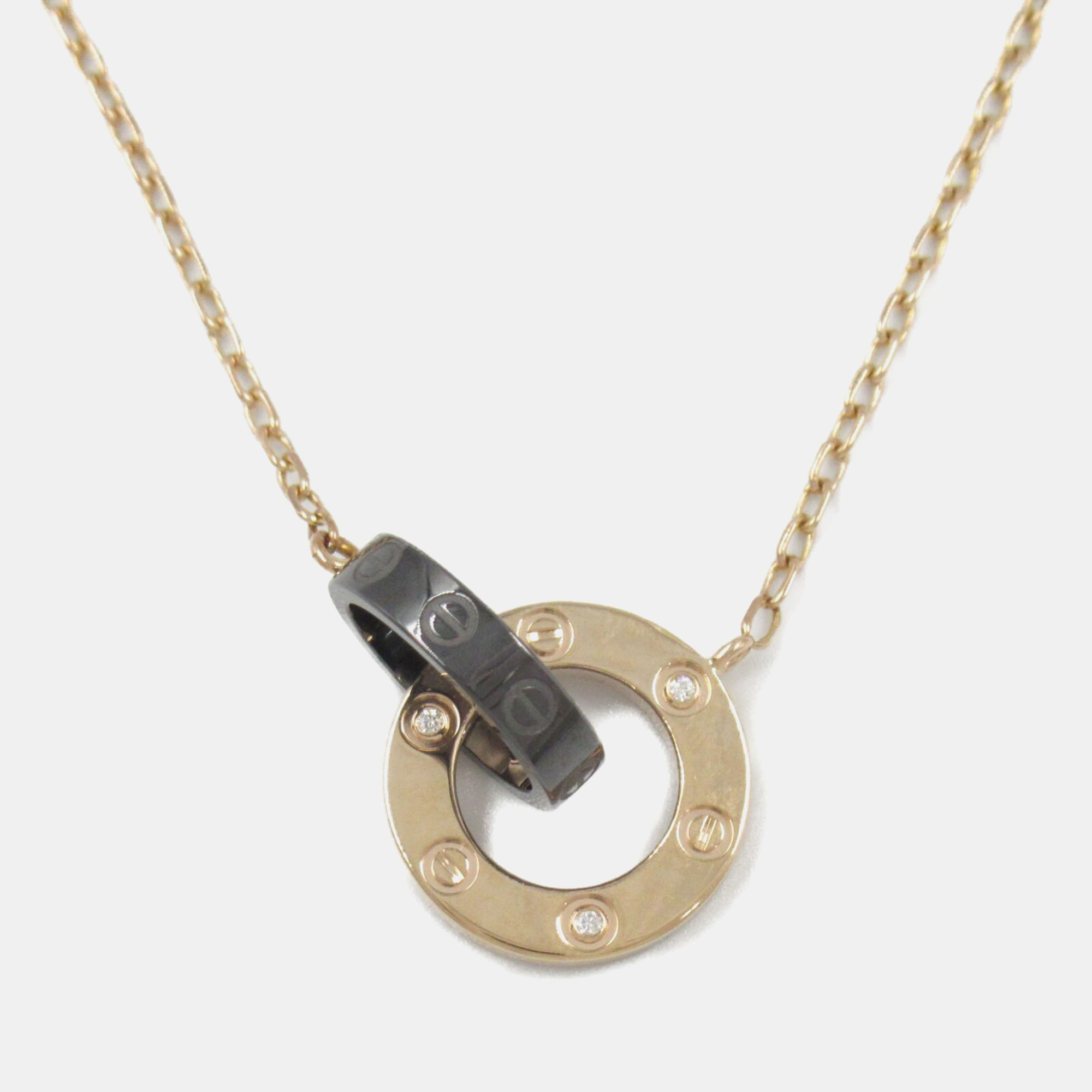 Cartier 18K Rose Gold Diamond Ceramic Love Necklace, Necklaces - Luxury Closet catalog
