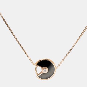 Cartier Amulette De Cartier Onyx Diamond 18k Rose Gold XS Model Bracelet, Bracelets - Luxury Closet catalog