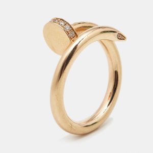 Cartier Juste Un Clou Diamond 18k Rose Gold Classic Model Ring Size 50, Rings - Luxury Closet catalog