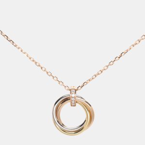 Cartier Trinity Diamond 18k Three Tone Gold Necklace, Necklaces - Luxury Closet catalog