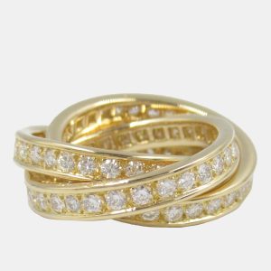 Cartier 18K Yellow Gold Vintage Diamond Trinity Ring EU 45, Rings - Luxury Closet catalog