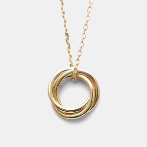 Cartier Trinity 18K Yellow, Rose, White Gold and Pink Sapphire Pendant Necklace, Necklaces - Luxury Closet catalog